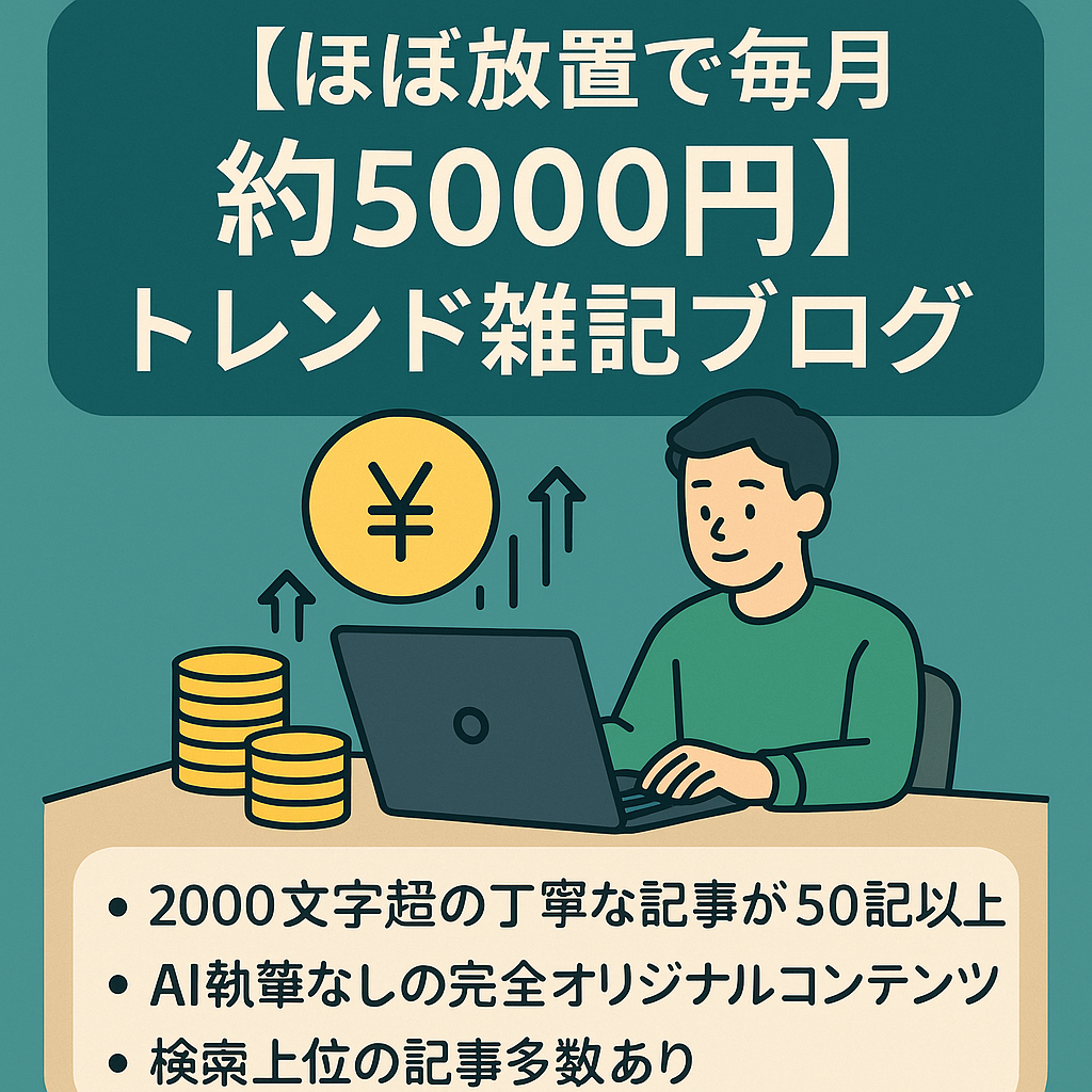 【ほぼ放置で毎月約5000円以上を8ヶ月キープ】季節やエンタメ系のトレンド雑記ブログ