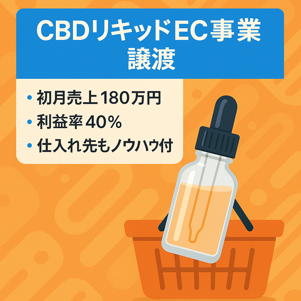 【Amazon/Twitter/Instagram】CBD/THCH/HHCH/THCB/HHCPのリキッドのEC事業の譲渡