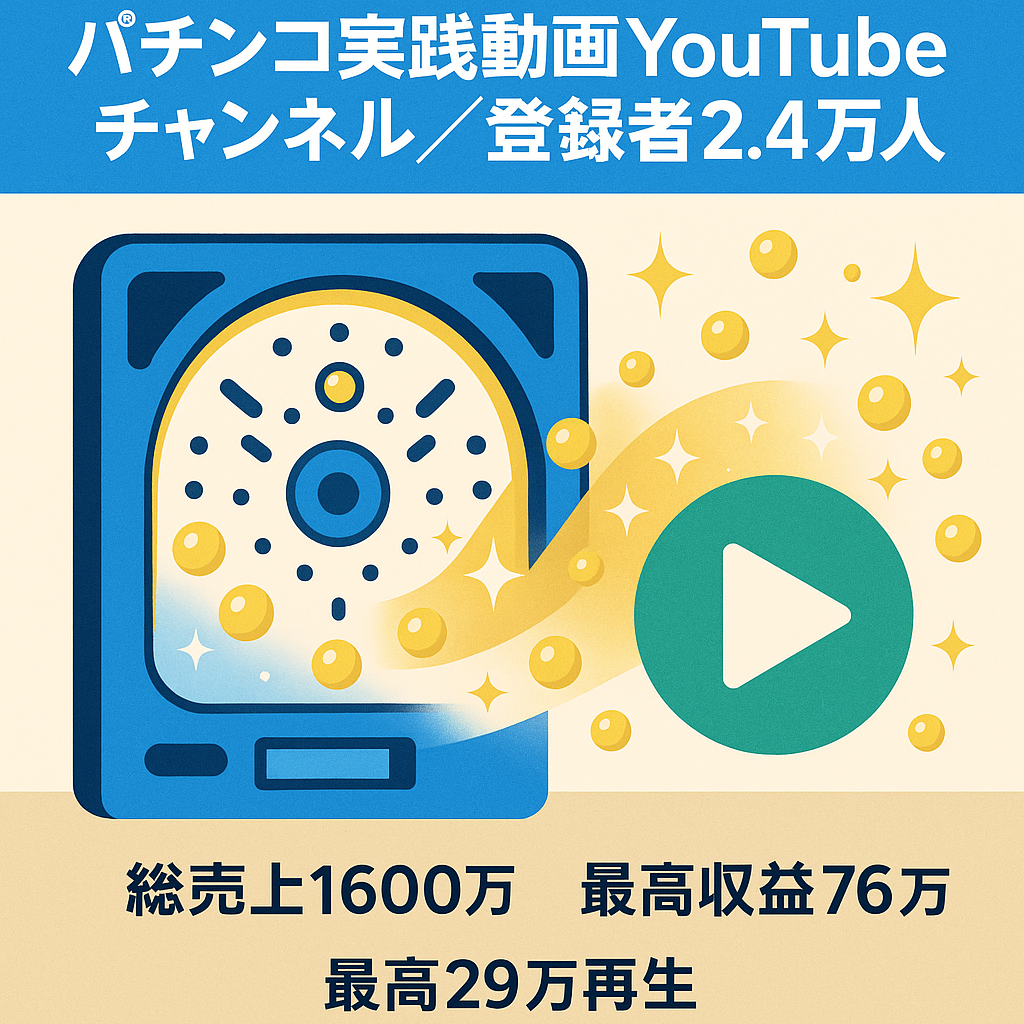 【パチンコ実践動画YouTubeチャンネル】登録者24,000人以上(総売り上げ1600万)