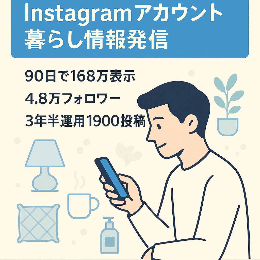 【Instagram 直近90日間168万インプレッション フォロワー4.8万人】暮らしに役立つ情報発信/リポスト含む
