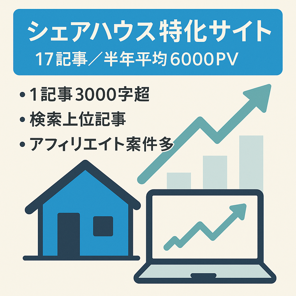 【シェアハウス特化サイト】17投稿で6ヶ月平均6,000PV超え！