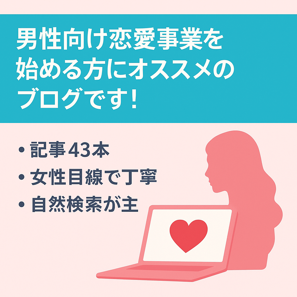 男性向け恋愛事業を始める方にオススメのブログです！