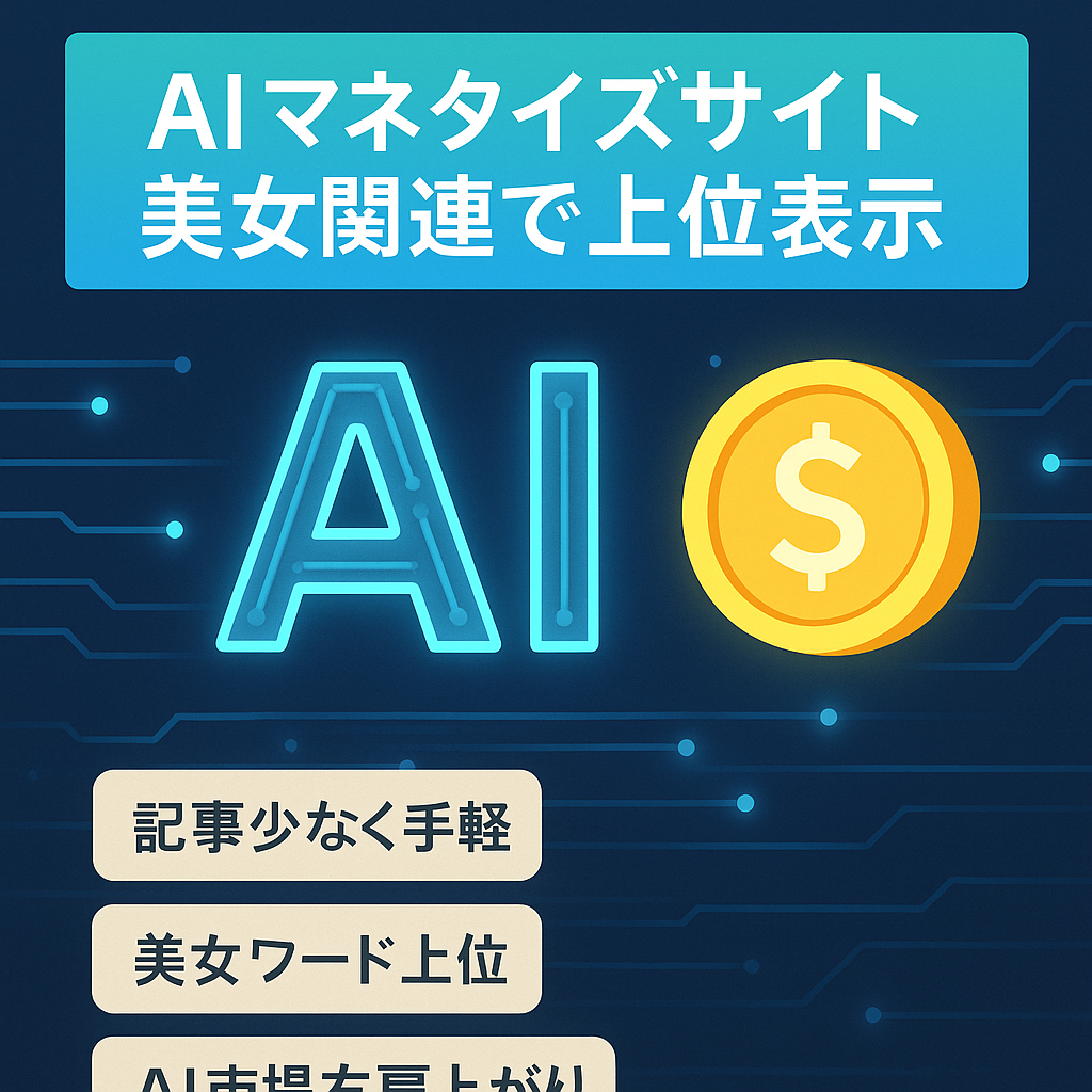 【AIマネタイズのサイト】これから伸びるジャンル！高単価案件！すでに上位表示