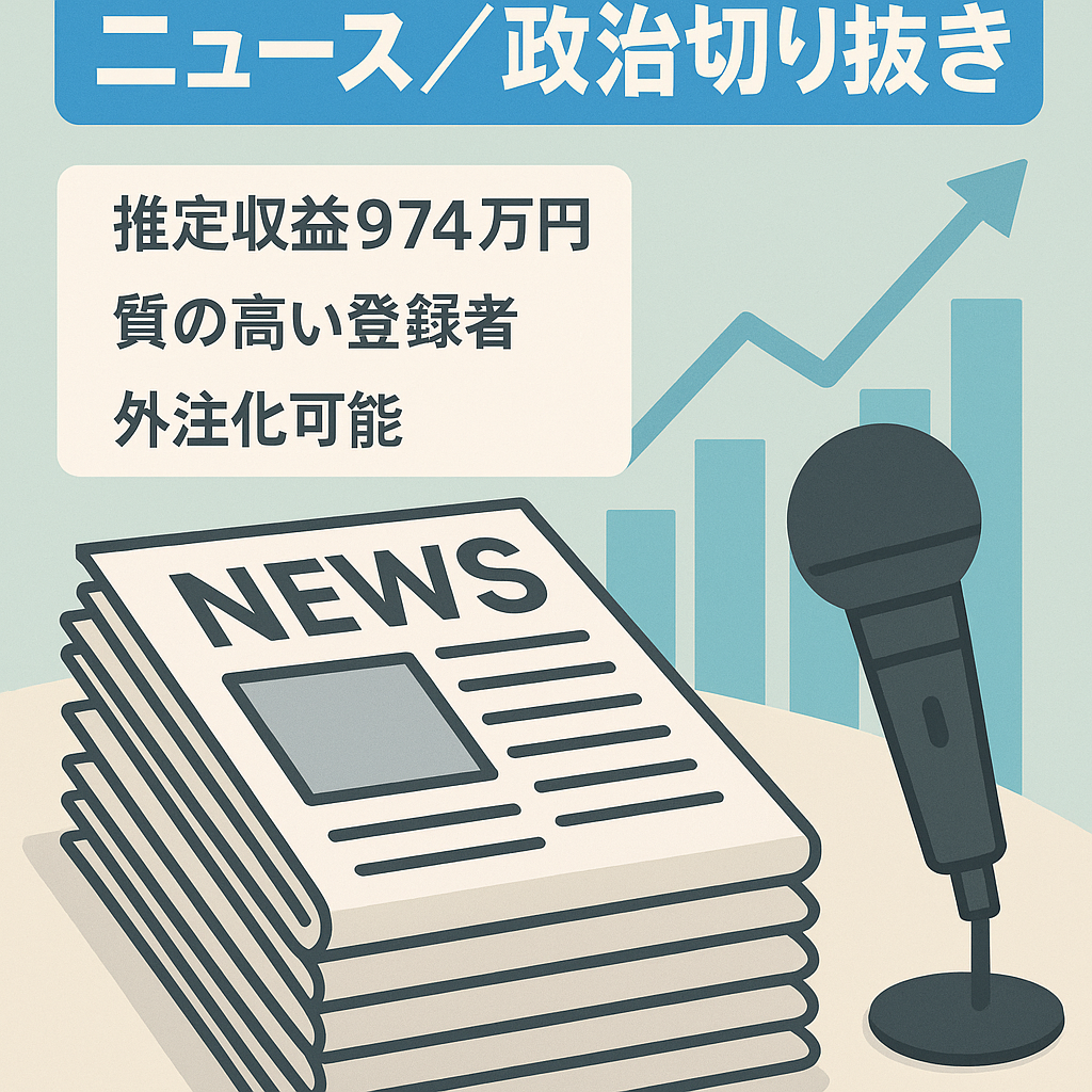 ※超破格【チャンネル登録者4.7万人】※投稿再開により広告収益急増中！ニュース/政治/ビジネスYouTube切り抜き