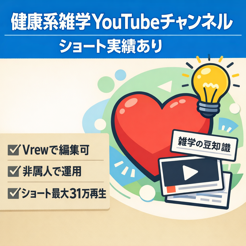 【健康系の雑学Youtube】Vrewで投稿可能/非属人的動画