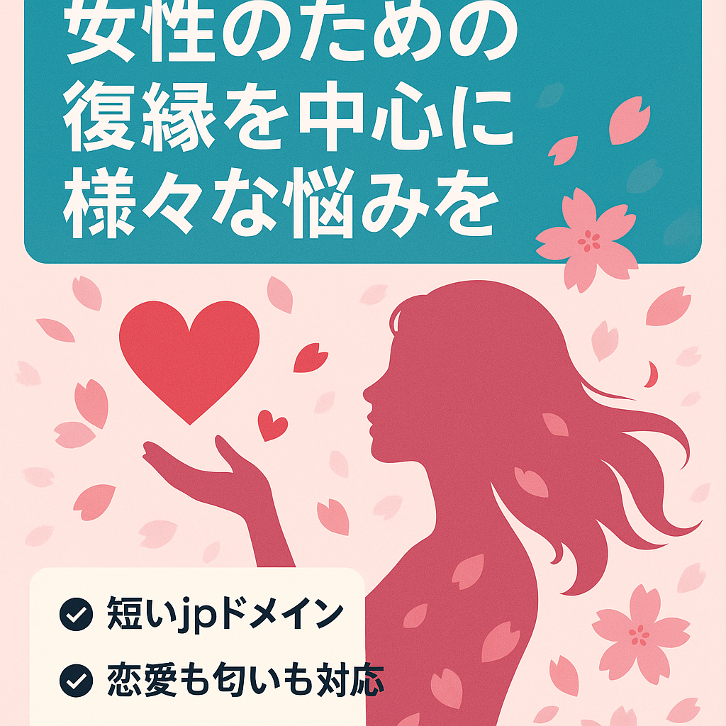 【中古ドメイン】女性のための復縁を中心に様々な悩みを