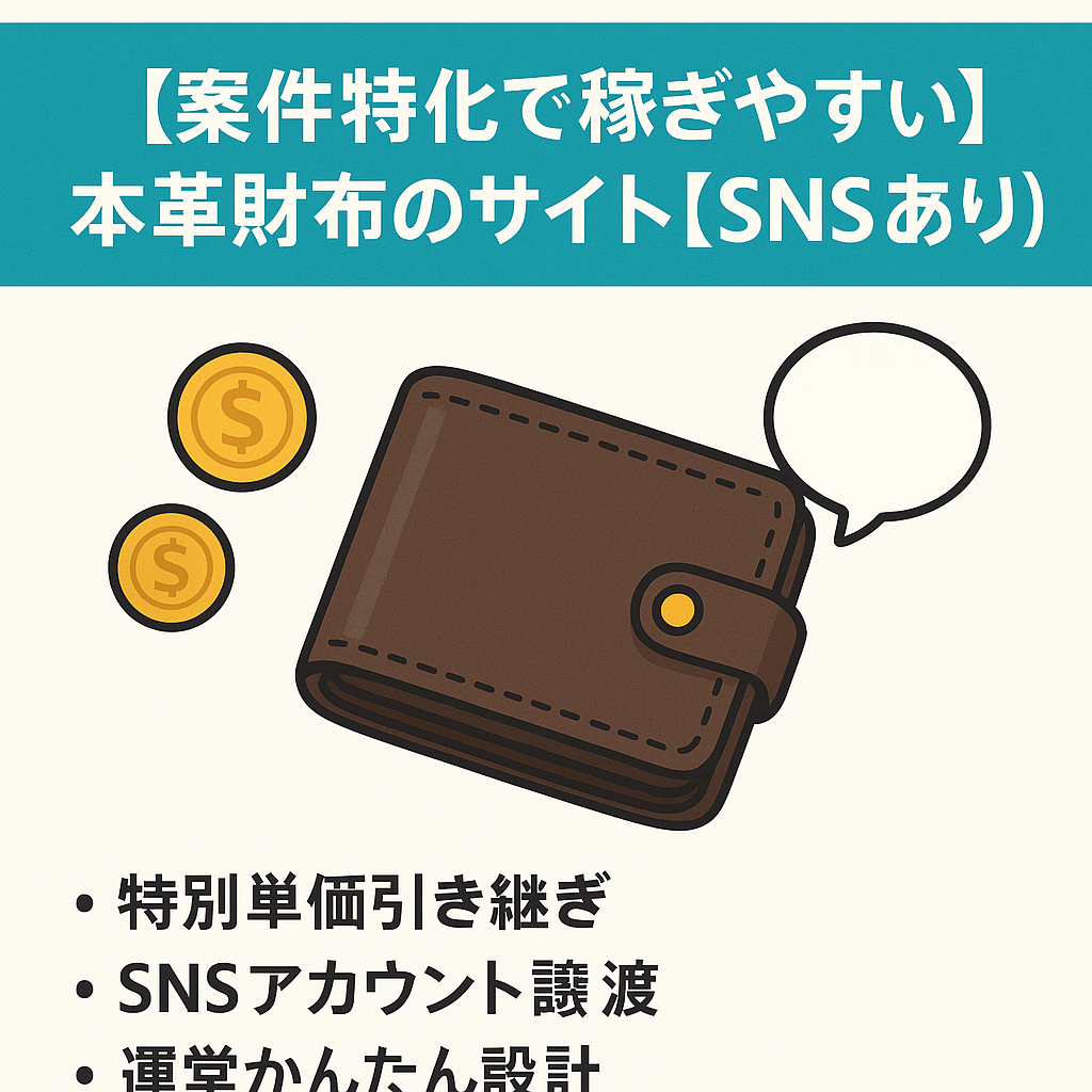 【案件特化で稼ぎやすい】本革財布のサイト【SNSあり】