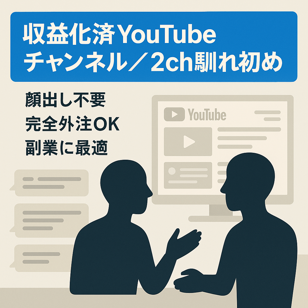 【収益化済み！登録者数2600人越え】顔出しなし人気ジャンル「2ch馴れ初め」チャンネル！訳あり価格【フル外注可能】