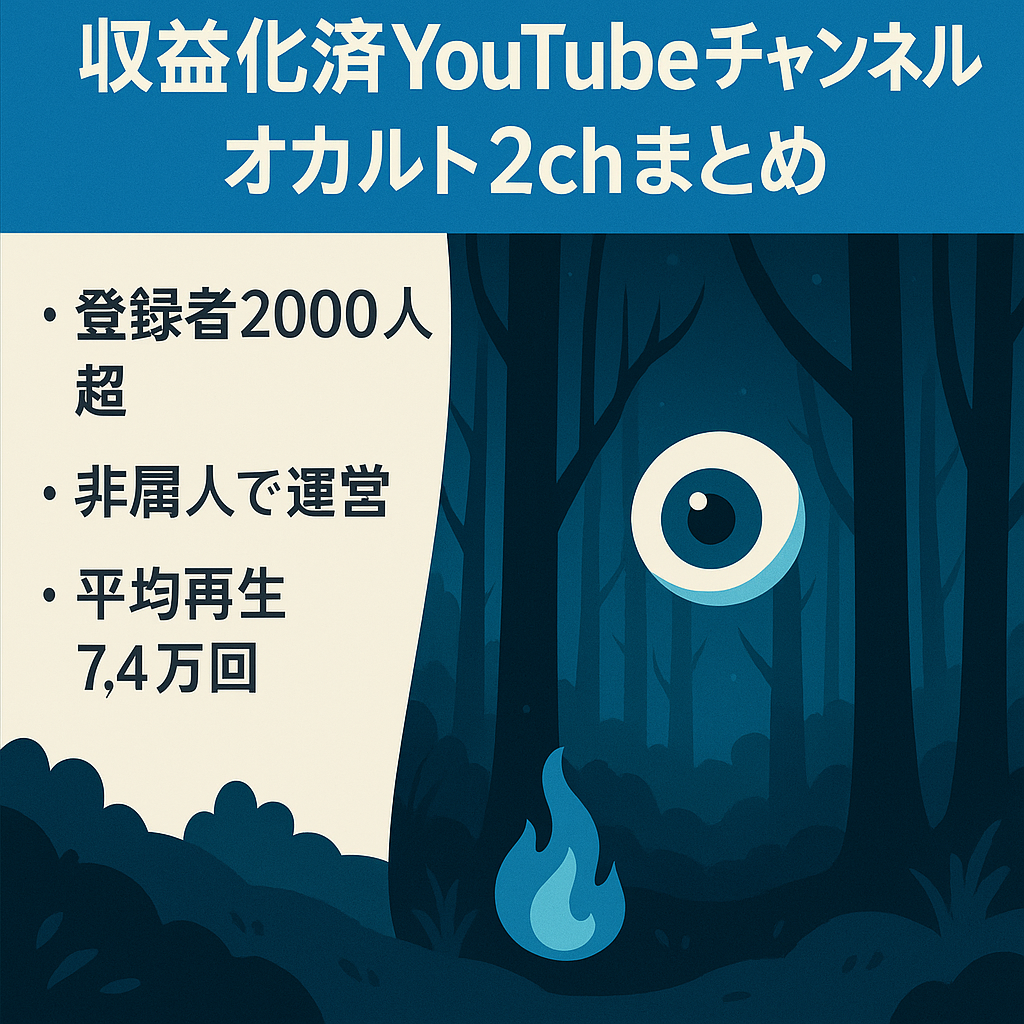 【登録者2,000人超】収益化済 2chまとめ、ゆっくりチャンネル オカルト系