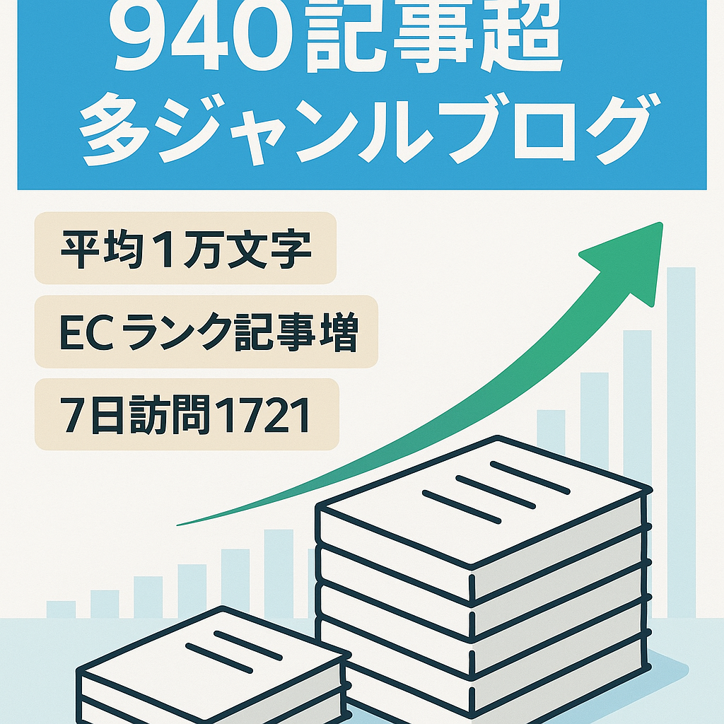 記事数940超！現在右肩上がりに急成長中の多ジャンルコンテンツブログ【アドセンスも合格】