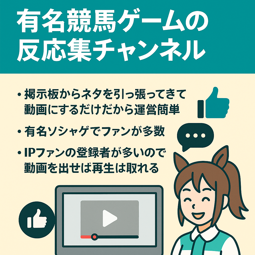 【登録者１万人】運営簡単！有名競馬ゲームの反応集チャンネル