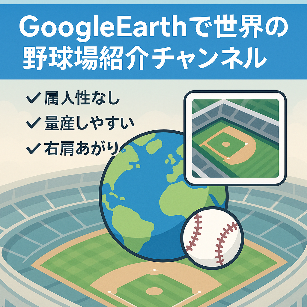 Google Earth Studioを利用して世界の野球場を紹介するチャンネル