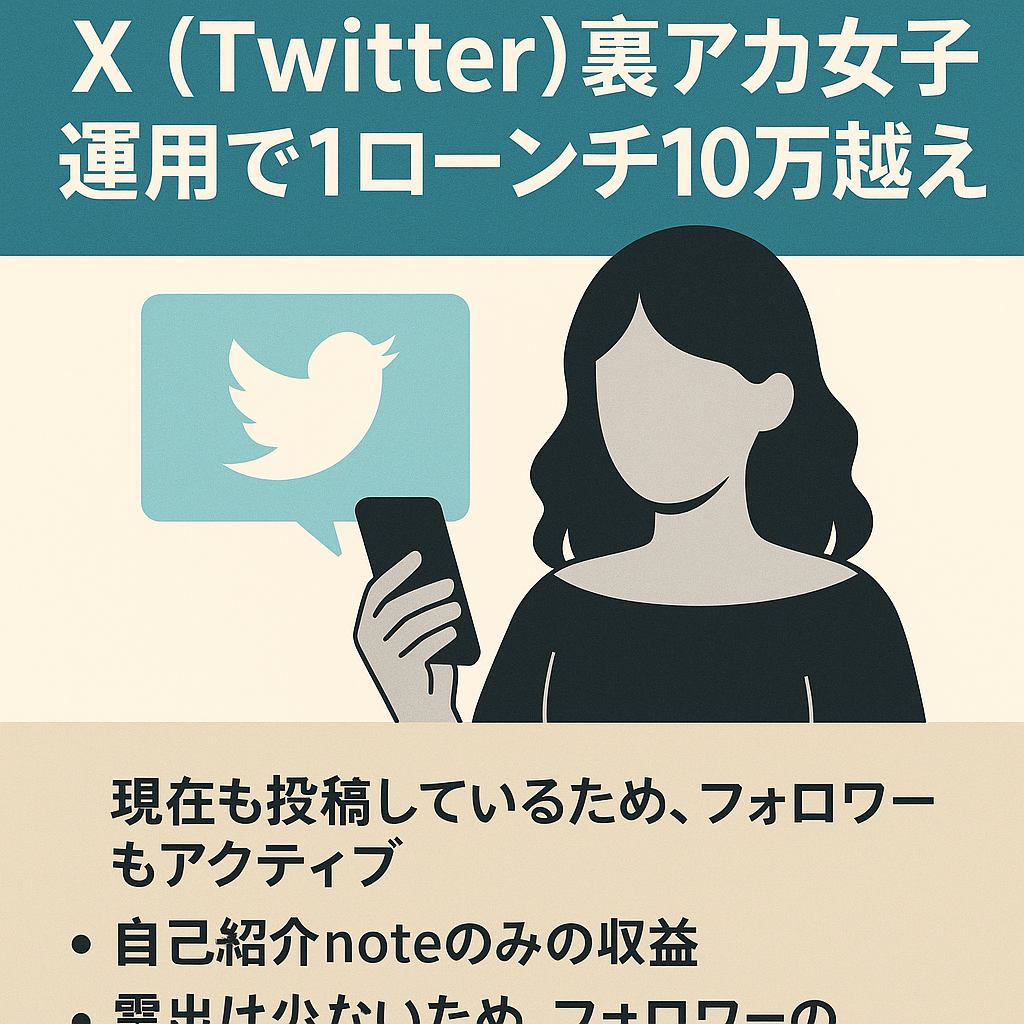 【現在も稼働中】X（Twitter）裏アカ女子運用で1ローンチ10万越え