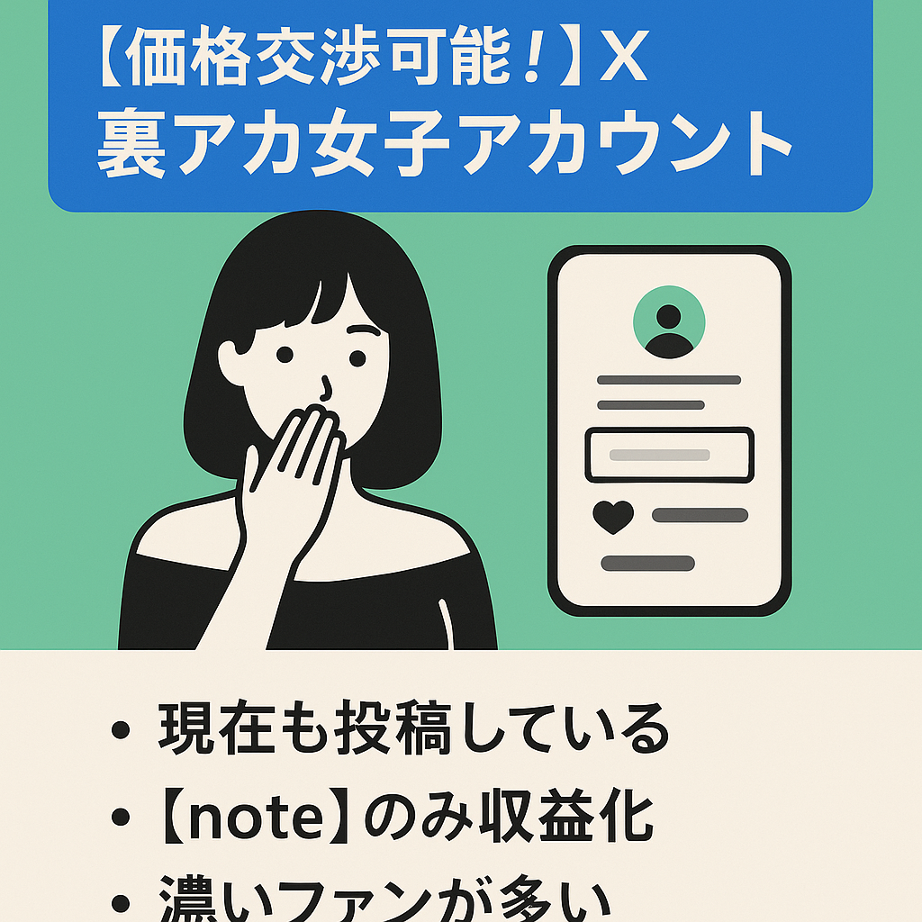 【価格交渉可能！】X（Twitter）現在も稼働中の裏アカ女子アカウント