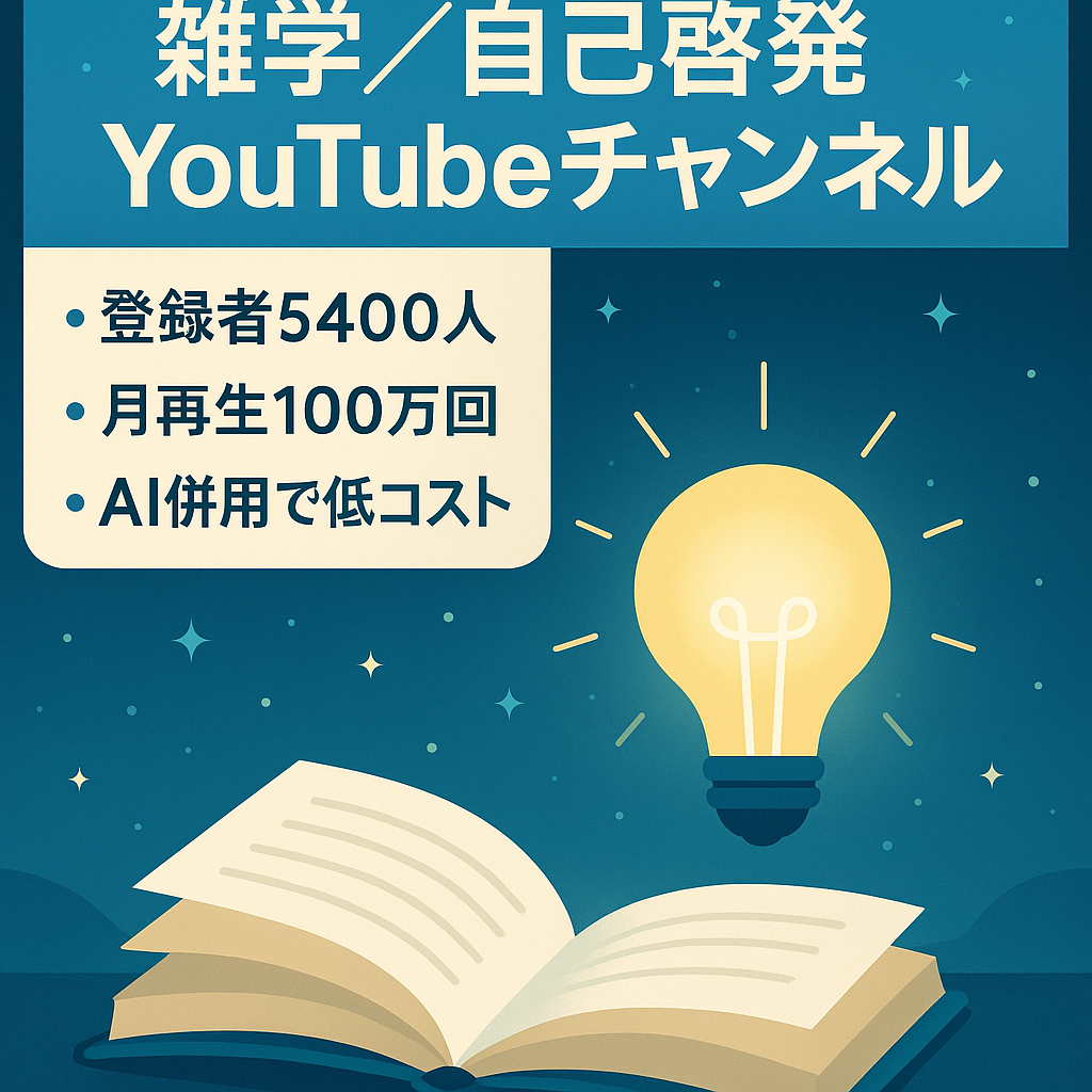 【月間収益18万円】世の中の雑学や自己啓発・スピリチュアルに関する2分前後のYouTubeチャンネル【属人性なし・月間再生約100万回】
