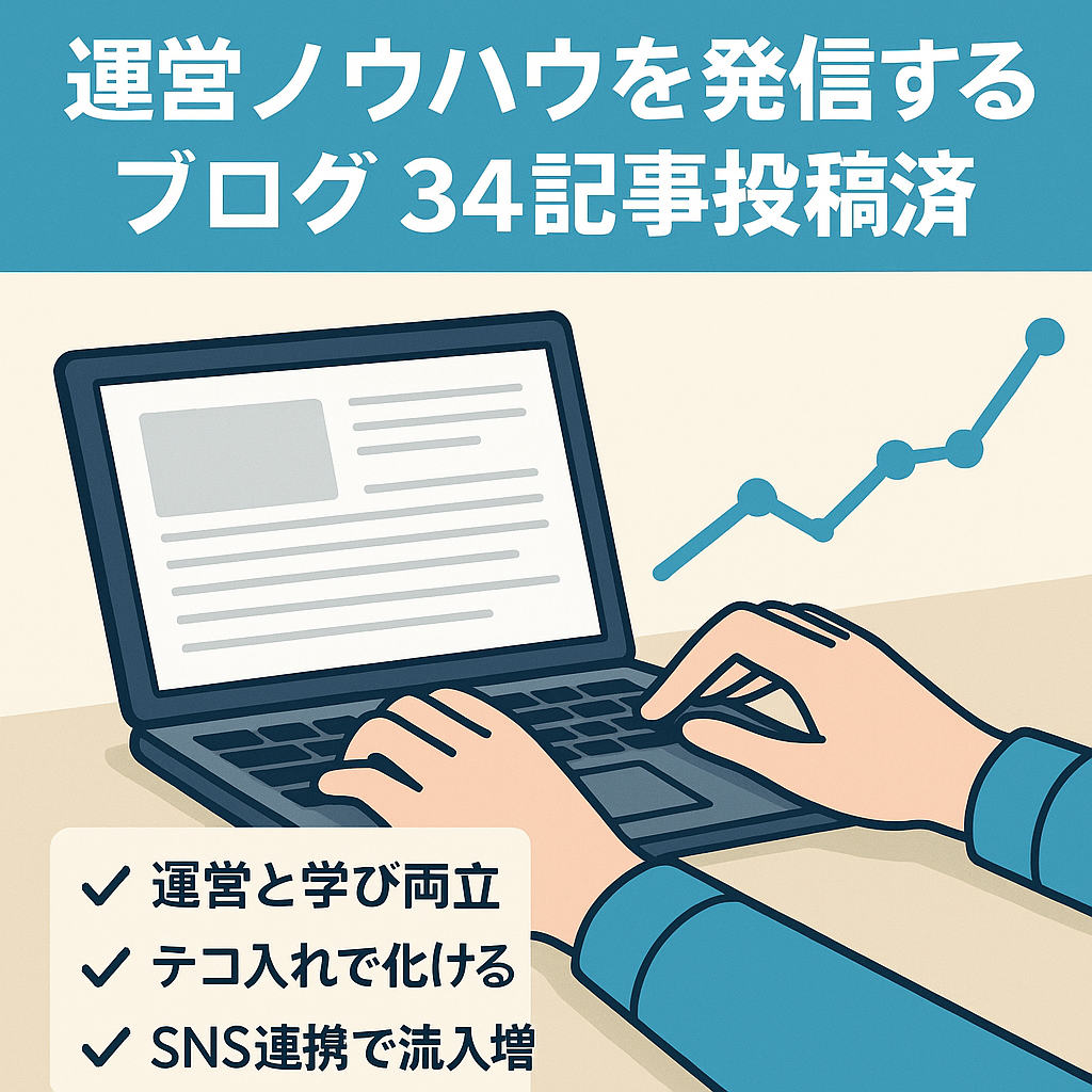 ブログ運営のノウハウを発信するブログ【ブログ講座で学んだ私がしっかり作り込んだ34記事を投稿済み】