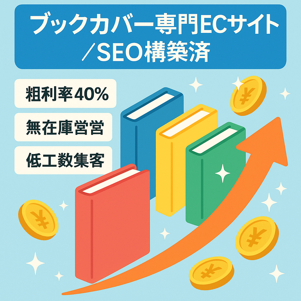【粗利率40%】SEO基盤が整ったブックカバーに特化した専門EC