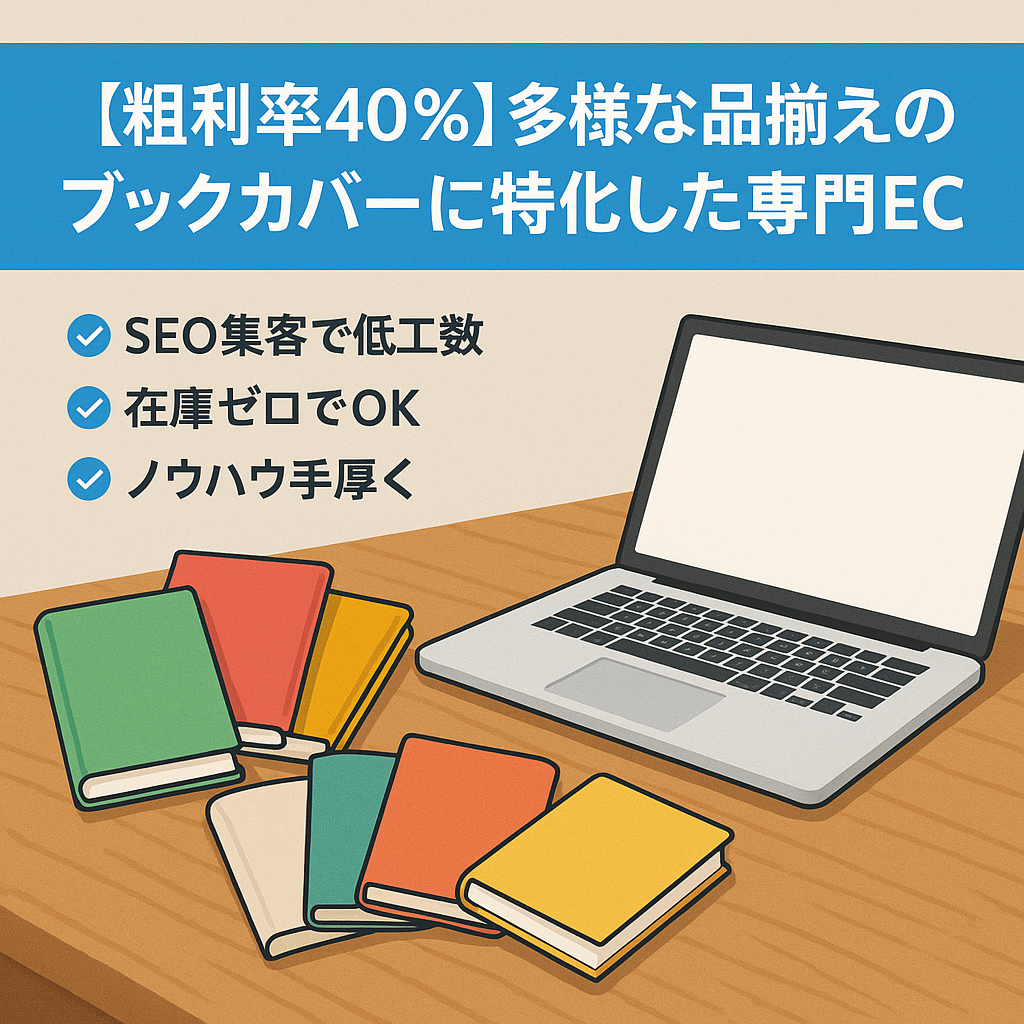 【粗利率40%】多様な品揃えのブックカバーに特化した専門EC