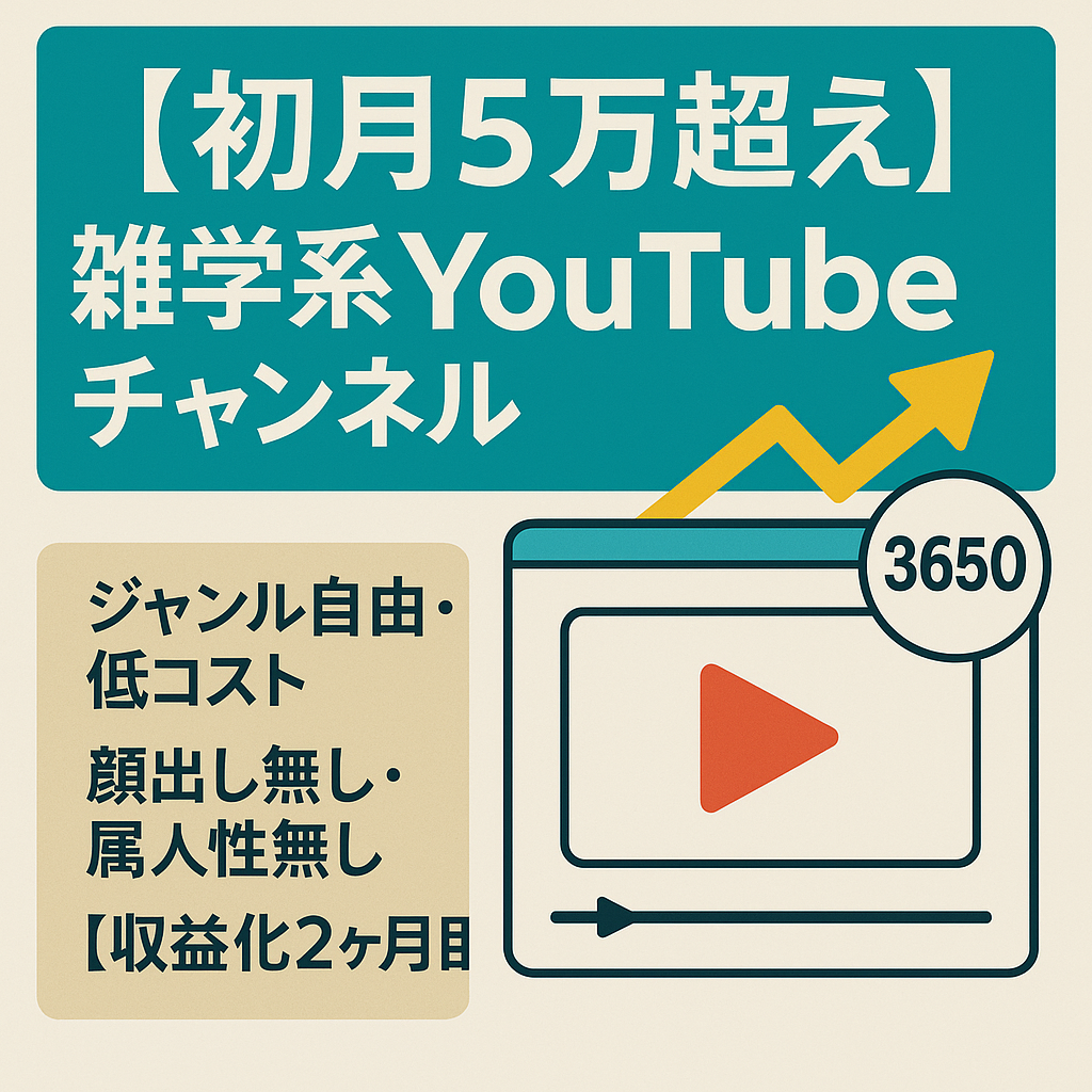 【初月5万超え！登録者3650人急成長！収益化2ヶ月目！】ジャンル自由雑学系YouTubeチャンネル