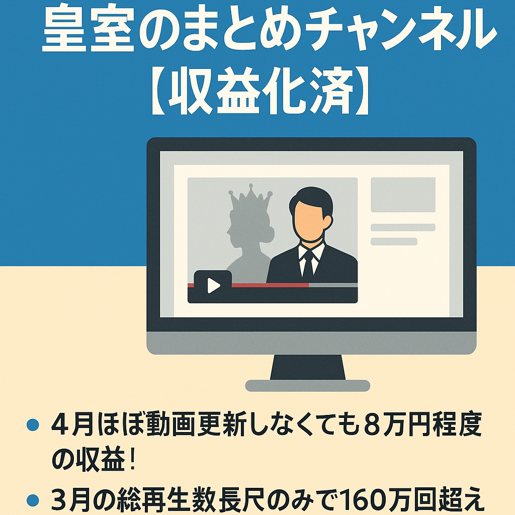 【3月収益65万円！】皇室のまとめチャンネル【収益化済・属人性ナシ】