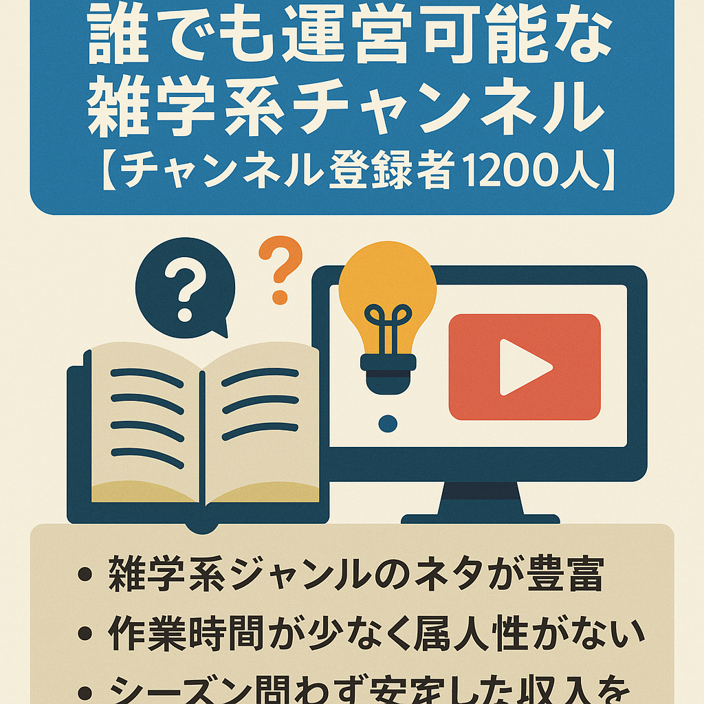 誰でも運営可能な雑学系チャンネル【チャンネル登録者1200人】
