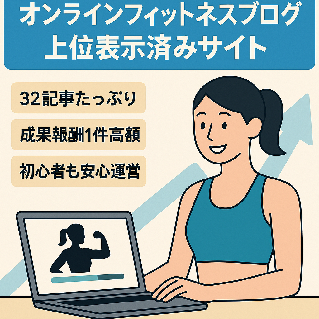 オンラインフィットネス特化型ブログサイト。商標＋口コミ・評判で上位表示有り