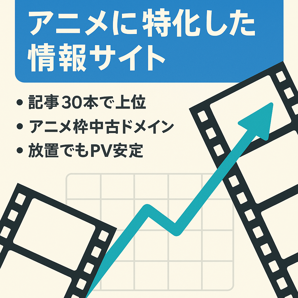 【30記事で平均順位2位】アニメに特化した情報サイト