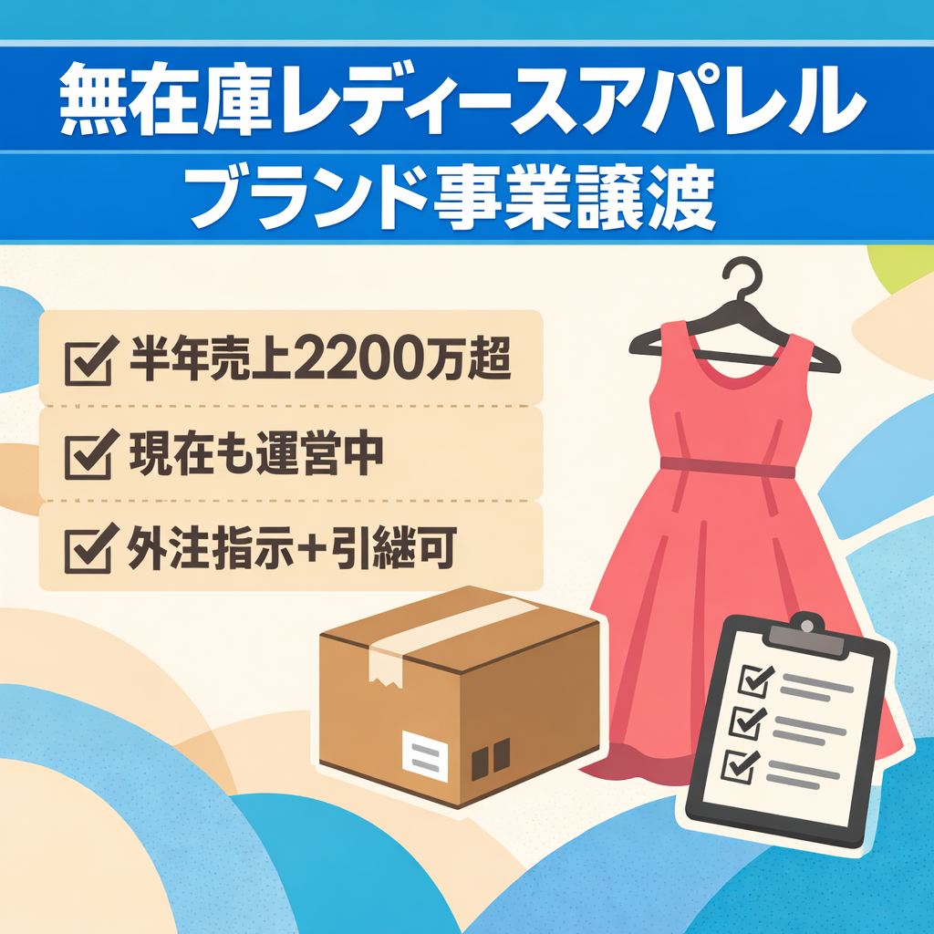 【半年売上2200万超】無在庫レディースアパレルブランドの事業譲渡
