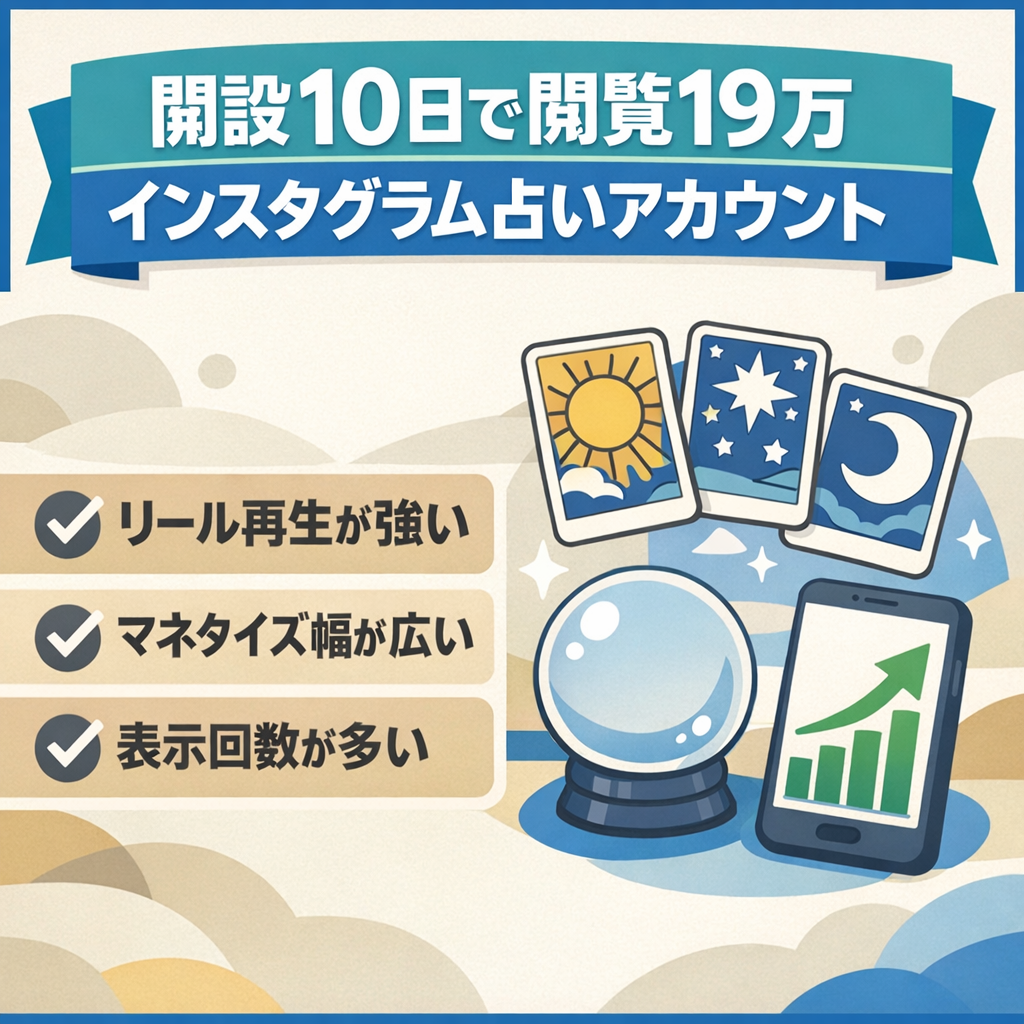 【開設から10日で閲覧数19万】インスタ占いアカウント