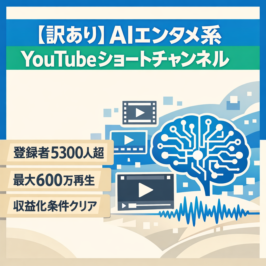 【訳あり】登録者5,300名超のAIエンタメ系YouTubeショート｜最大600万再生のバズ実績