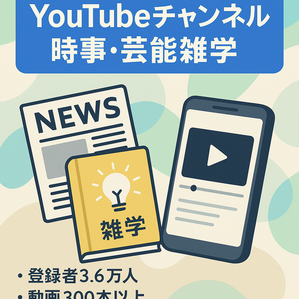 【登録者3.6万人】時事ネタ・芸能雑学系ショート動画メインのyoutubeチャンネル