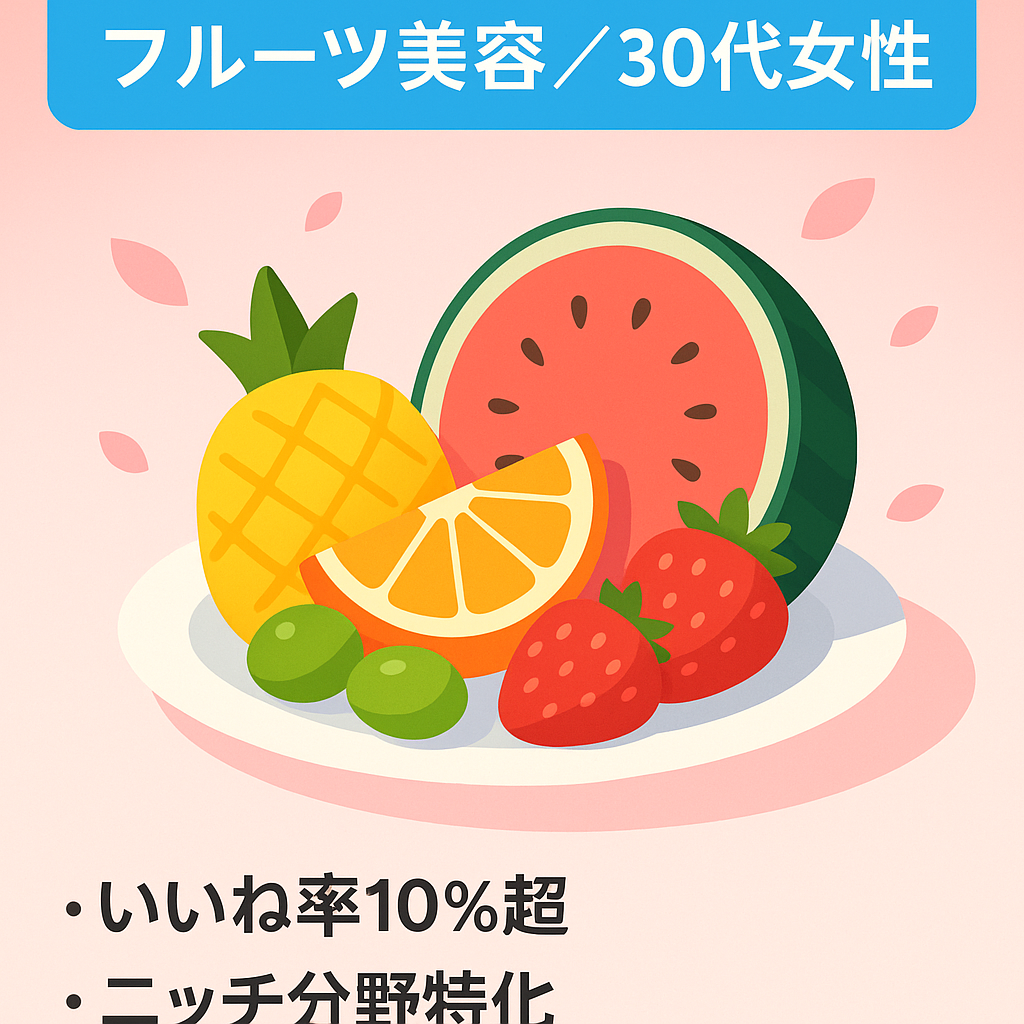 【Instagramフォロワー3000人以上】フルーツの美容健康効果に特化した30代女性向けアカウント