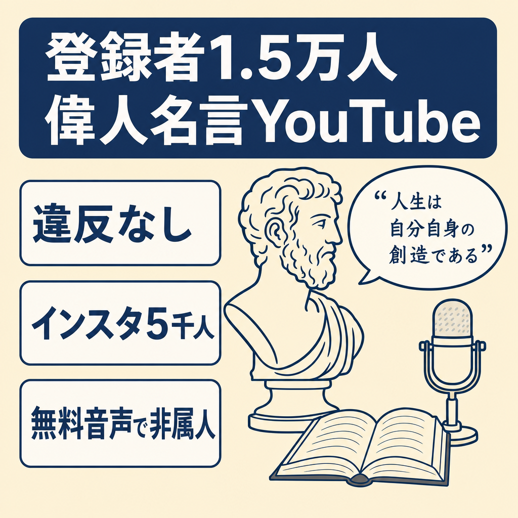 【登録者15,000人】偉人名言系YouTubeチャンネル／顔出しなし・非属人