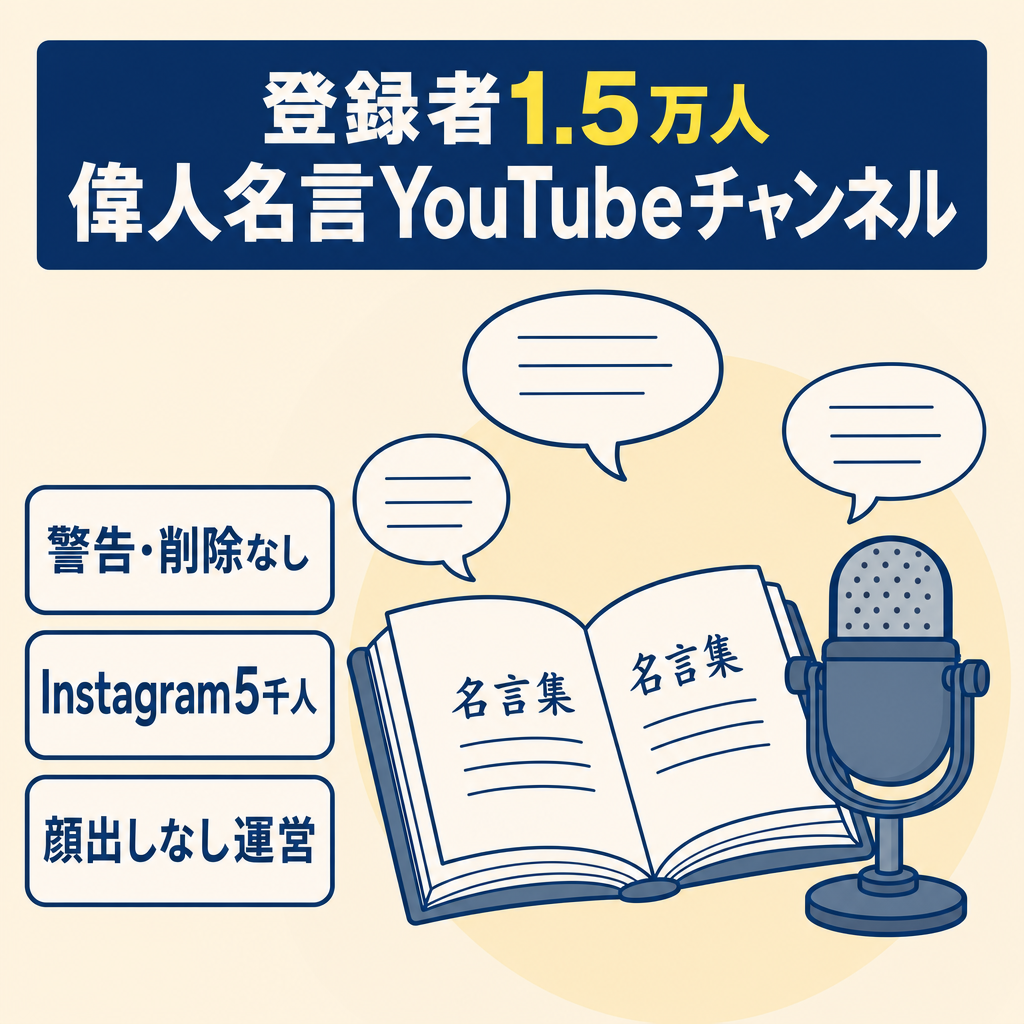 【登録者15,000人】偉人名言系YouTubeチャンネル／顔出しなし・非属人