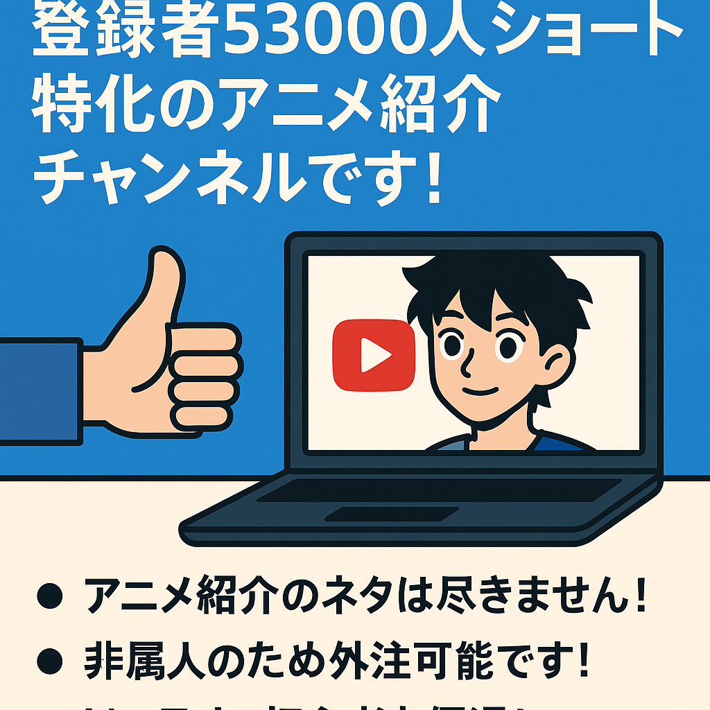 【初心者優遇】登録者53000人ショート特化の非属人アニメ紹介チャンネルです！