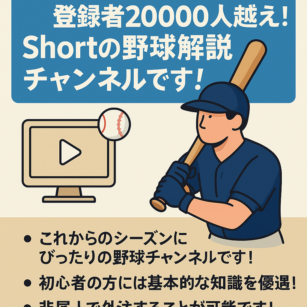 登録者20000人越え！shortの野球解説チャンネルです！