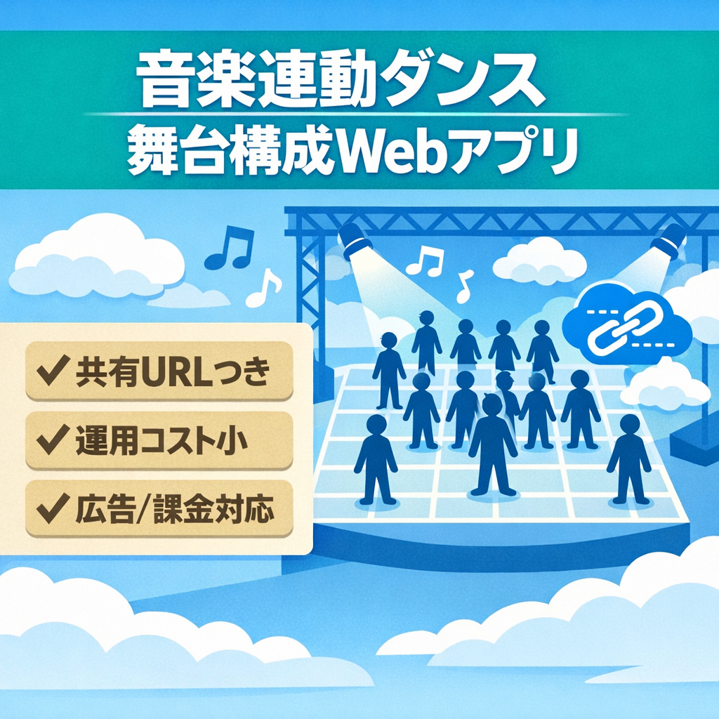 音楽連動ダンス/舞台構成作成Webアプリ（フォーメーション可視化・URL共有機能付き）