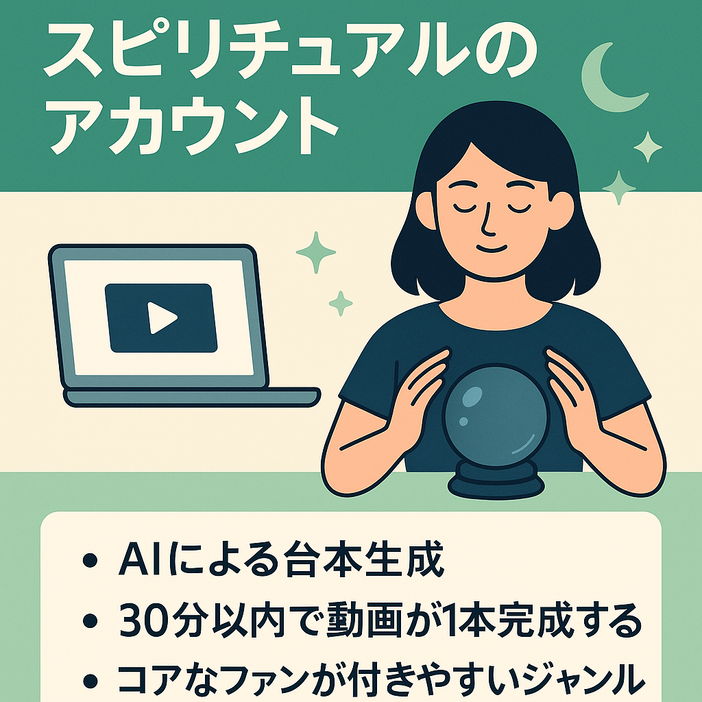 【登録者1400人超／収益化済／属人性無し】運用が簡単なスピリチュアルのアカウントです