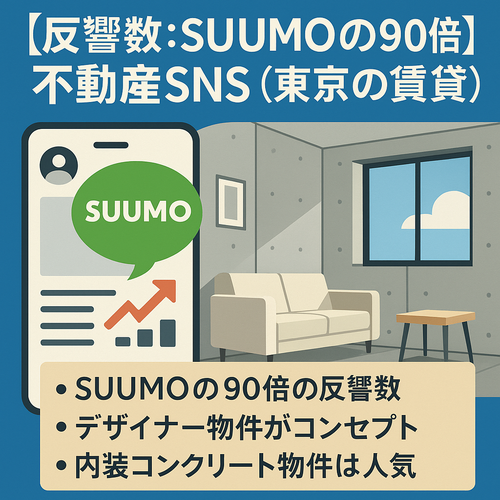 【反響数：SUUMOの90倍】不動産SNSでリード獲得(東京の賃貸)