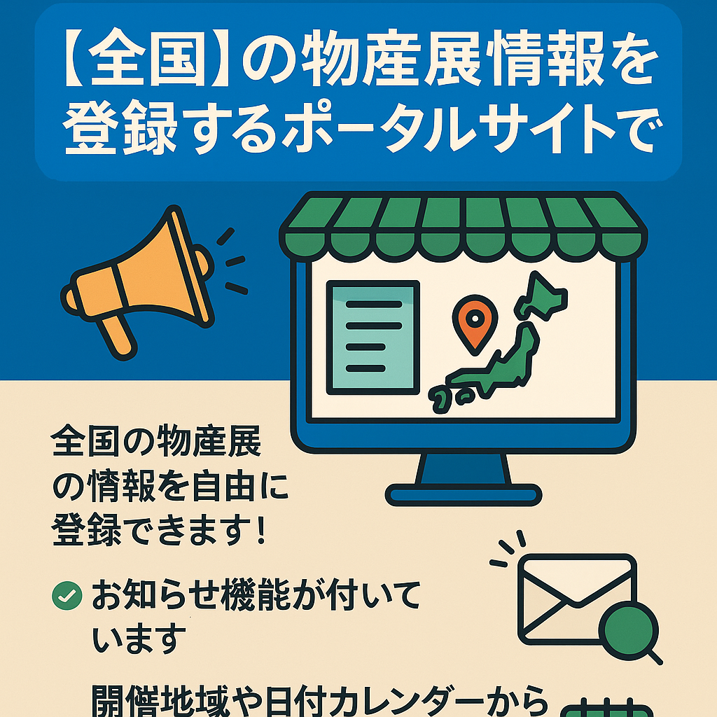 全国の物産展情報を登録して掲載するポータルサイトです！