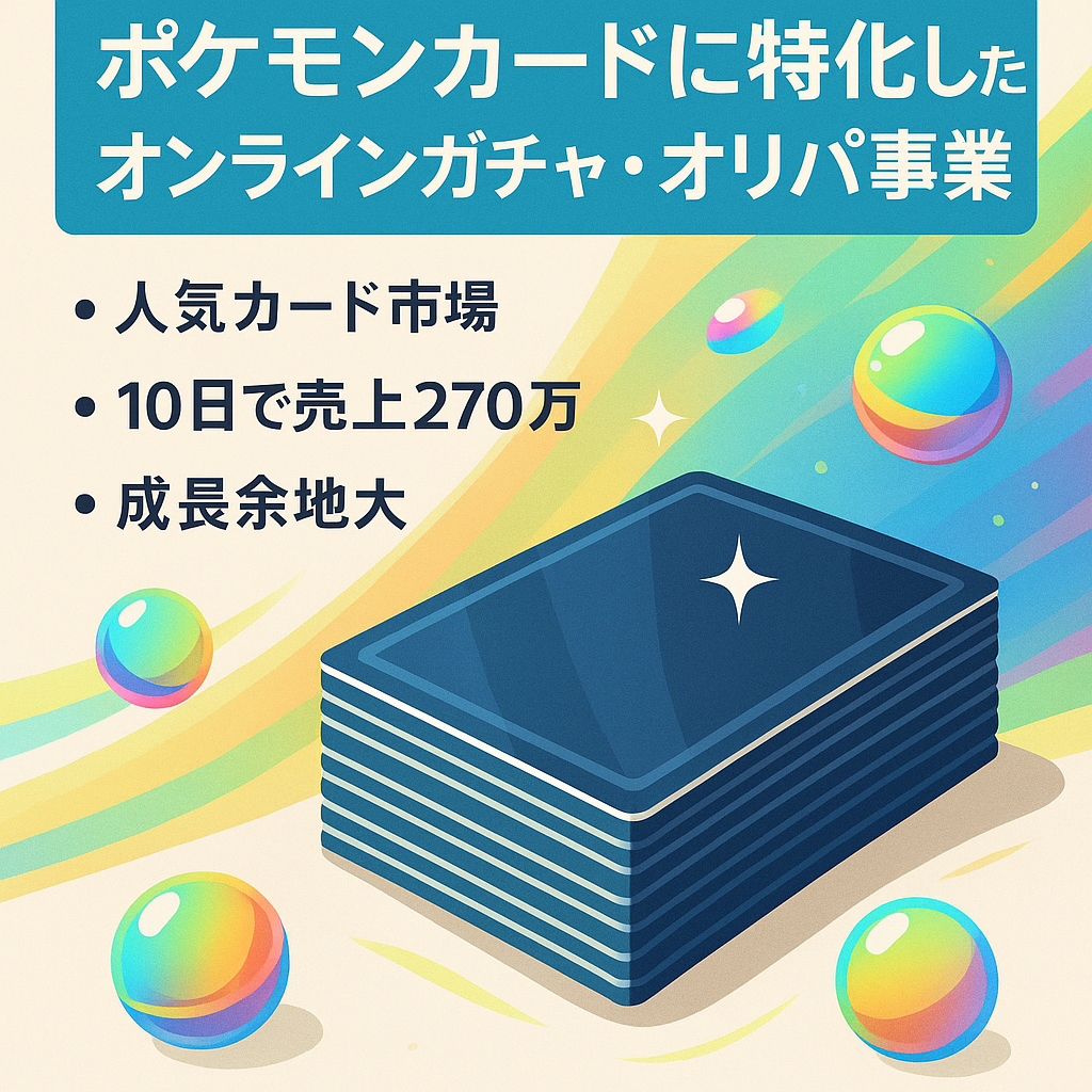 ポケモンカードに特化したオンラインガチャ・オリパ事業