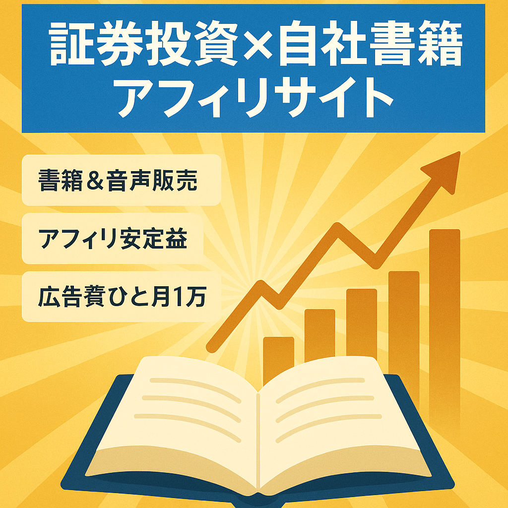 証券投資＆書籍販売で収益を獲得するサイト（アフィリ&自社書籍販売）