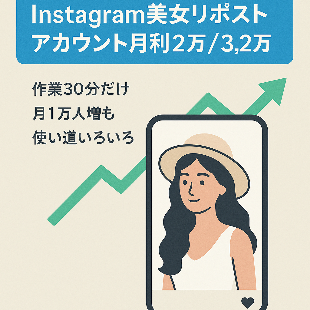 【Instagramd3.2万人】美女リポストメディア 月利２万円