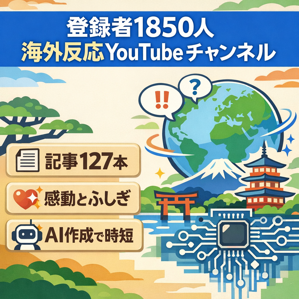 【登録者1850人】　海外の反応向けYouTube動画チャンネル