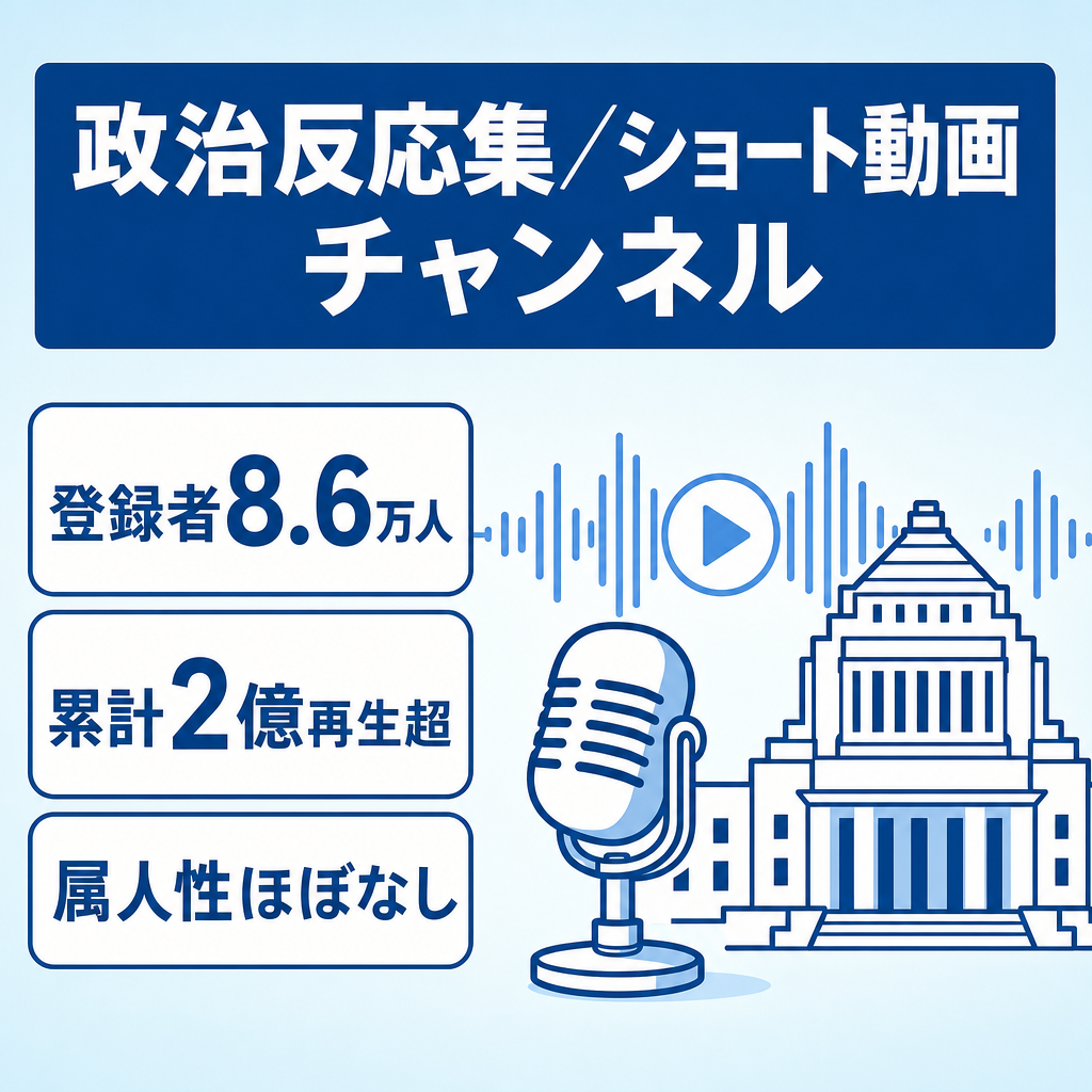 【登録者8.6万人】政治系ショート動画・反応集チャンネル