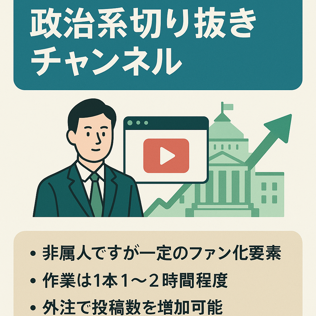 【登録者1.37万人 3月76万円収益】政治系切り抜きチャンネル【外注可能、非属人】