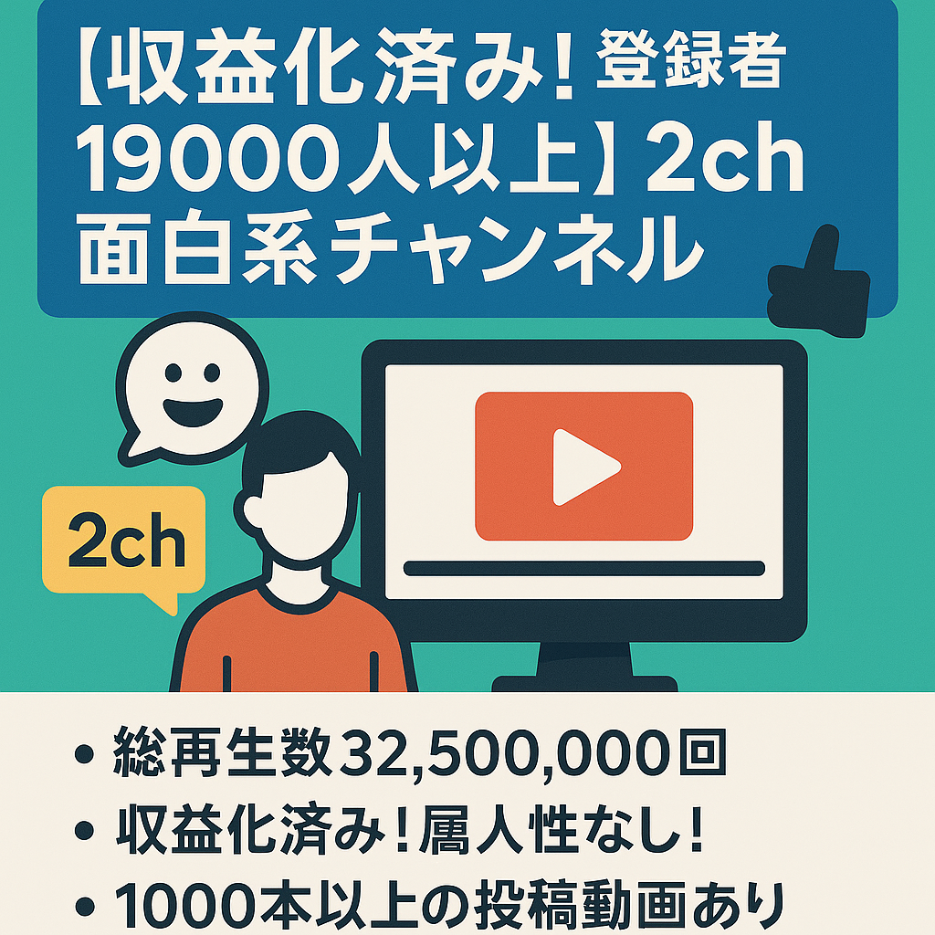 【収益化済み！登録者19000人以上！】2ch面白系紹介チャンネル【フル外注可能】