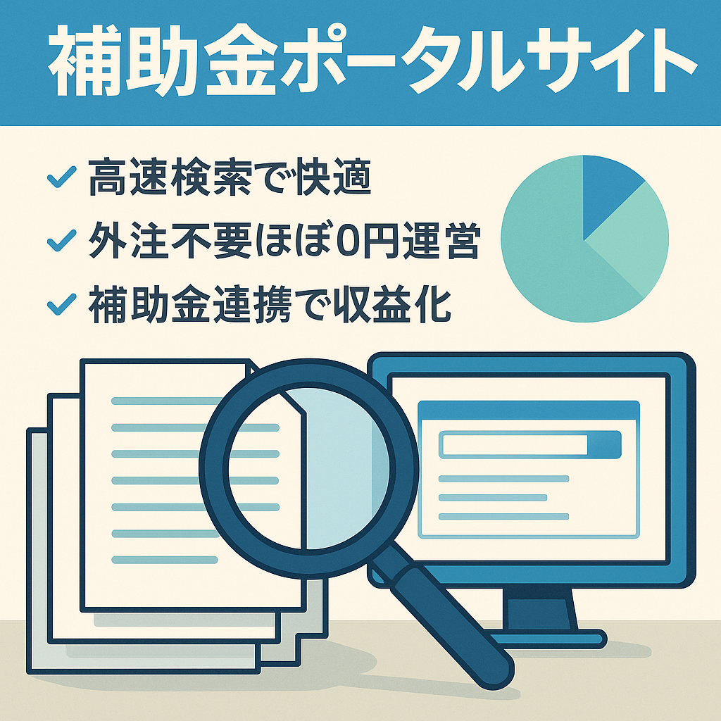 【最高PV10万】登録案件数3,500件以上の補助金ポータルサイト