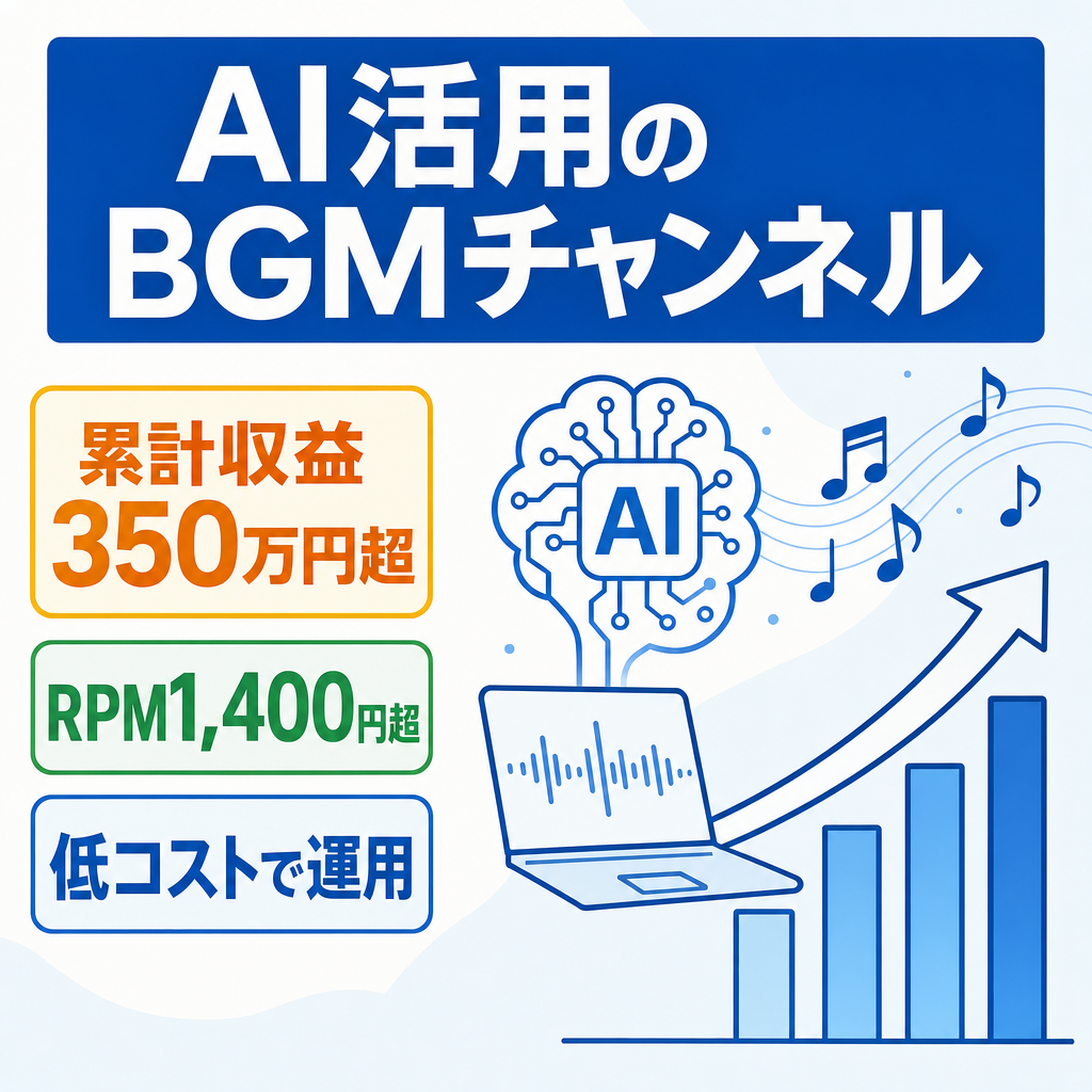 【累計350万円超】【運用コスト低】RPM1,400円超えのAIで作るBGMチャンネル【副業におすすめ】