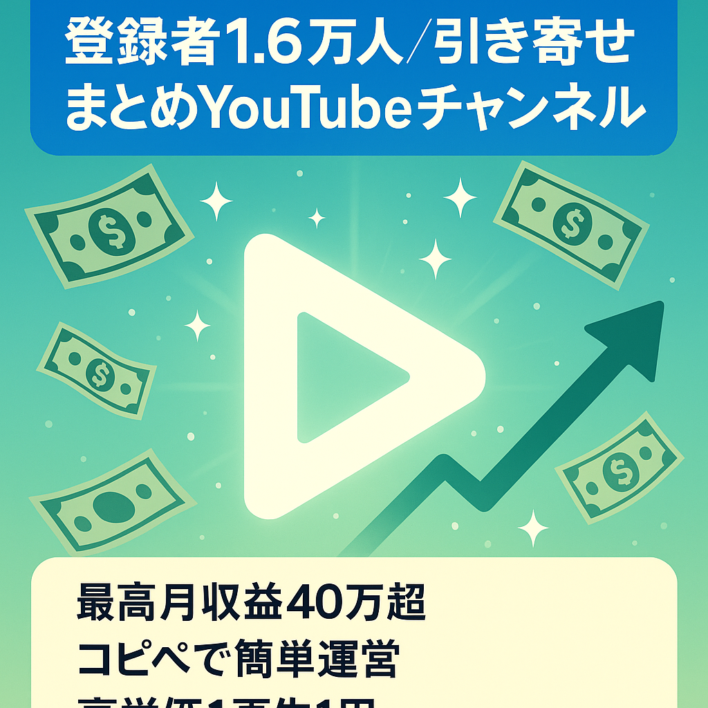 【登録者1万6,000人】非属人、引き寄せ系まとめチャンネル【最高月収益47万円】